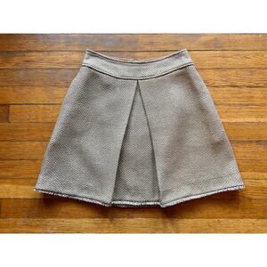 BANANA REPUBLIC Metallic Gold Wool Pleated Skirt sz 0